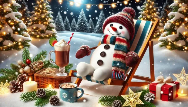 sneeuwman chillen sneeuwman op gemak