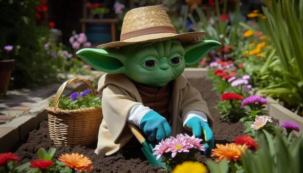 Yoda as a gardener - star wars Yoda als tuinier